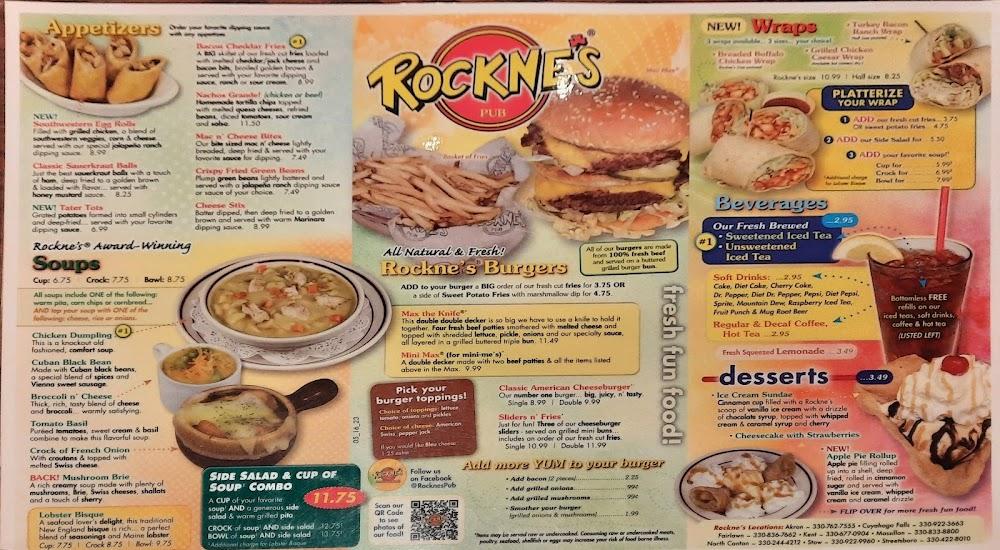 Rockne's Menu image 2